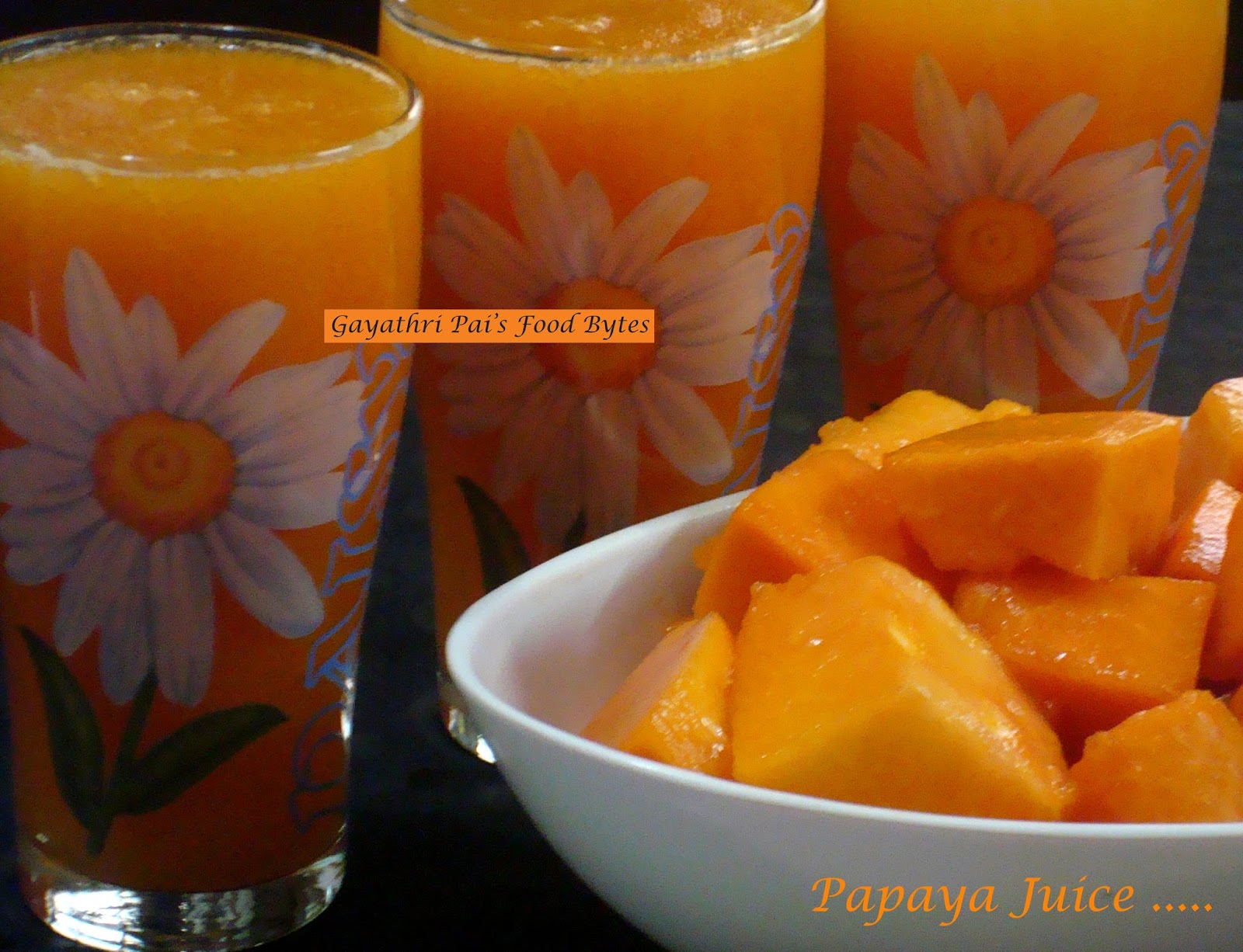 Gayathri Pai's Food Bytes Chilled Fresh Papaya Juice.