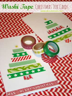 cartões de natal idéias com washi tape