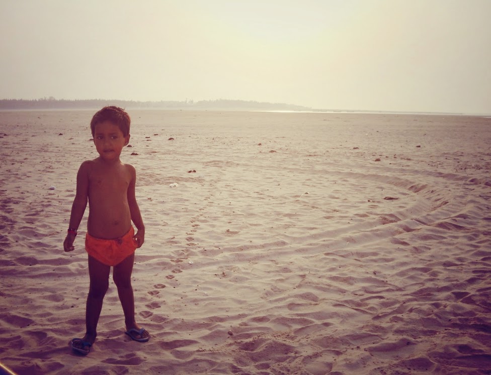 a child on sea beach