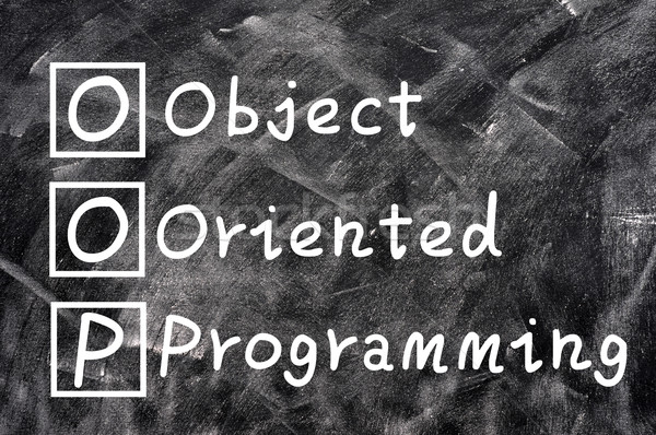 نظرة على البرمجة الكائنية OOP 1 1756167 stock photo chalk writing of oop for object oriented programming