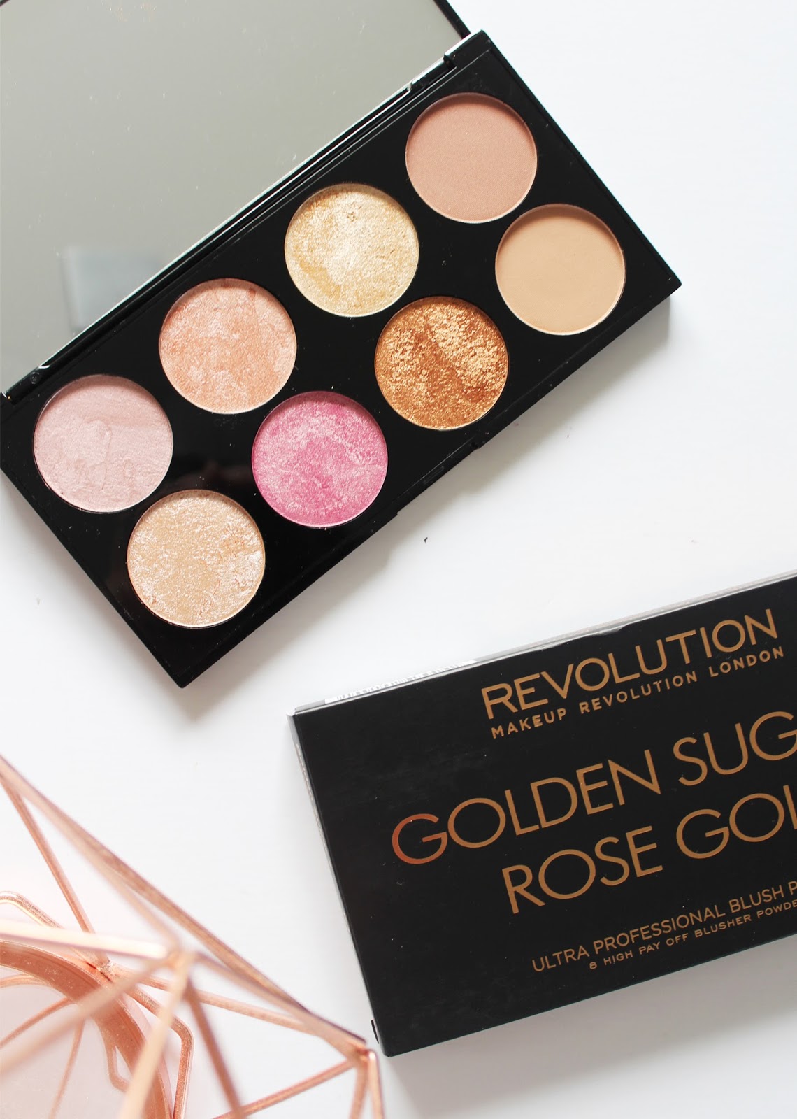 MAKEUP REVOLUTION | Golden Sugar 2 Rose Gold Blush Palette - Review + Swatches