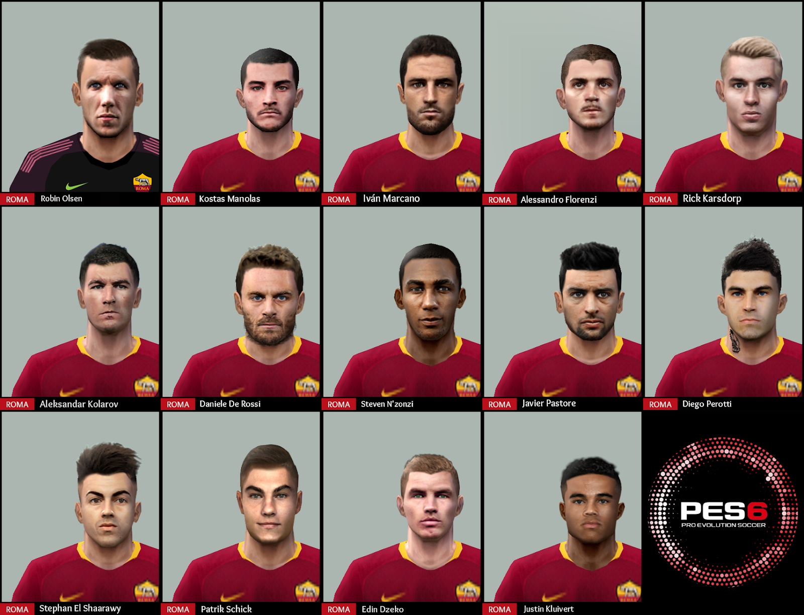 Mega Facepack As Roma Serieatim Pes2006 Season 2018 19