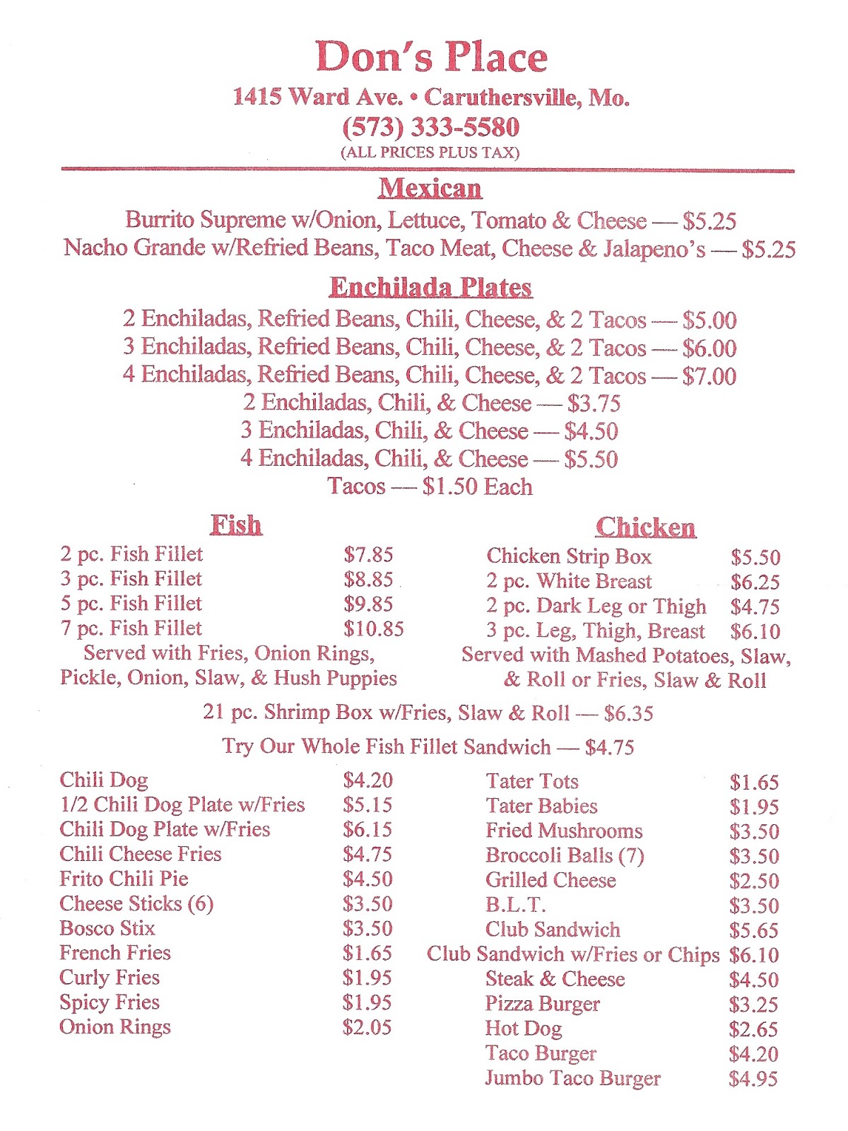 Visit Caruthersville Missouri PLACES TO EAT