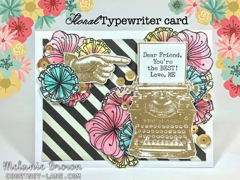 Floral Typewriter card