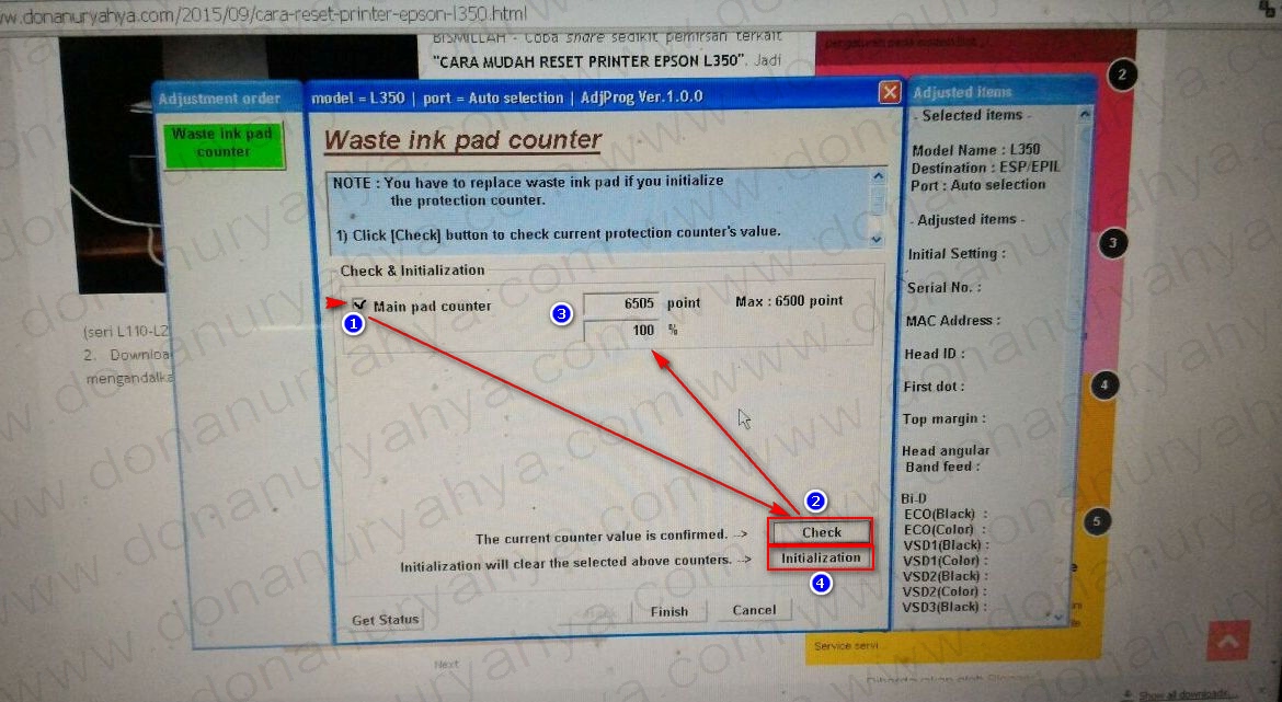 Cara Mengatasi A printer's ink pad is at the end of its service life