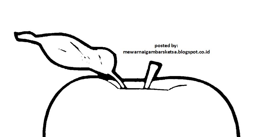 cara mewarnai gambar buah apel