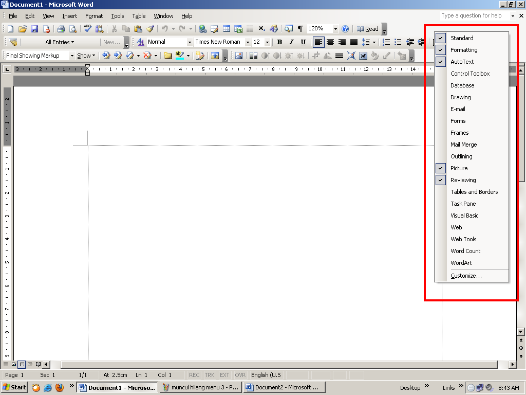 Контекстное меню ms word. Пункт в меню рисунок.