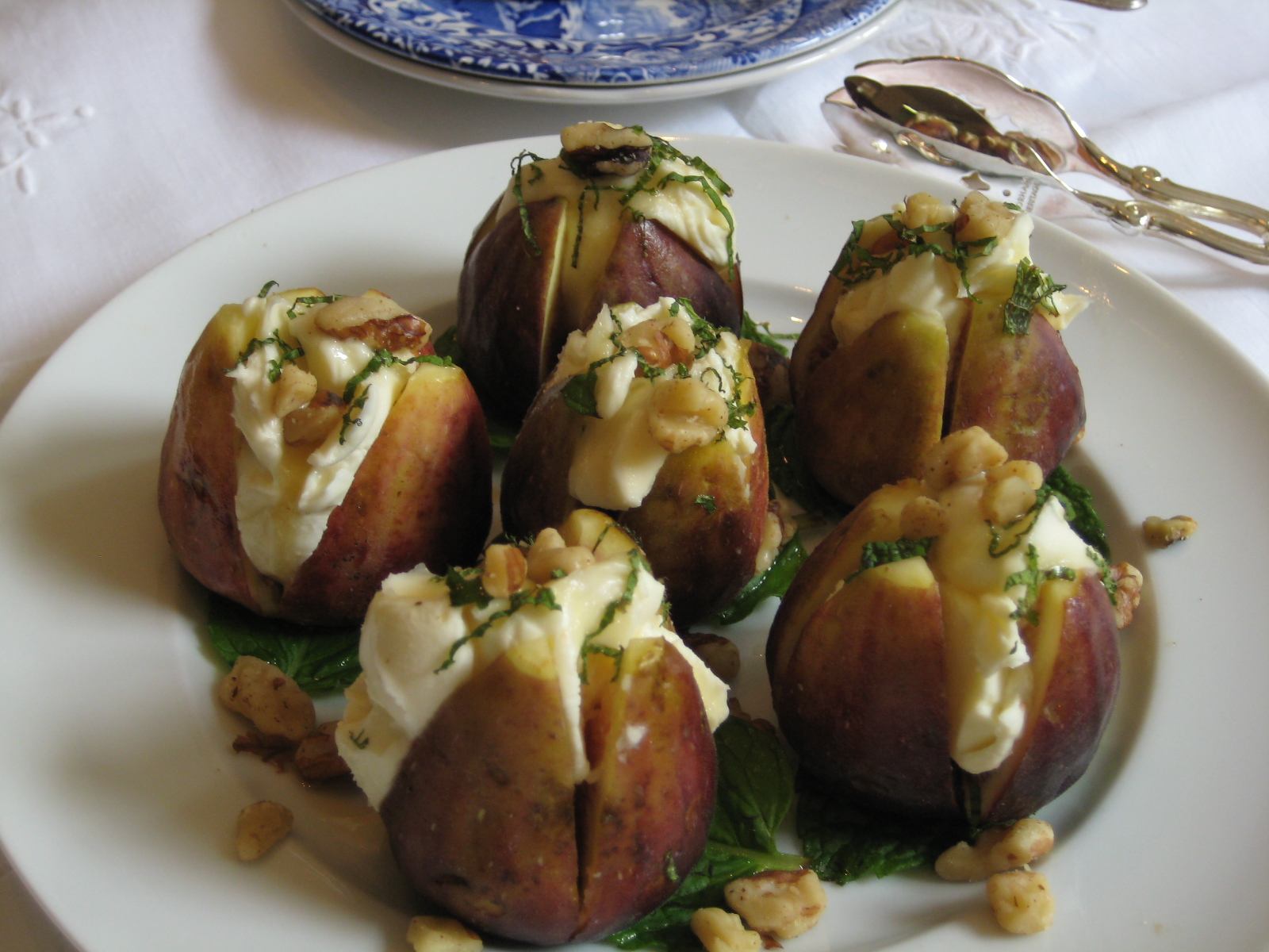 Southern Cooking at Home Brown Turkey Figs, Sweetened Mascarpone