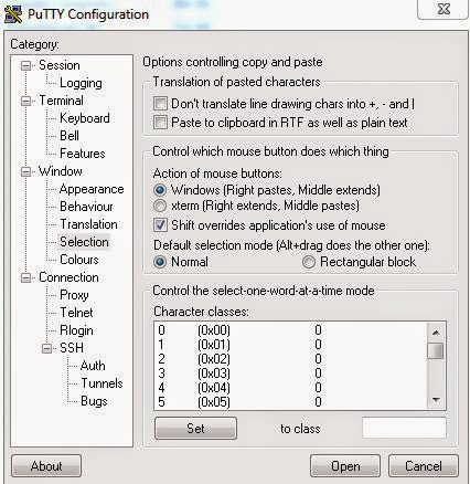 Putty como copiar y pegar