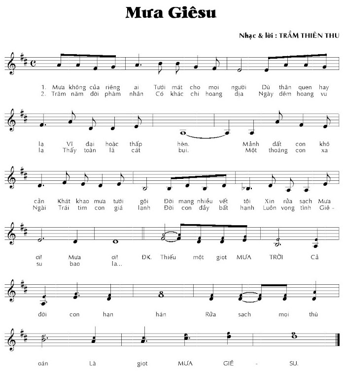 Thánh ca: MƯA GIÊSU