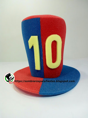 sombreros para fiesta temática de equipo de fútbol brcelona