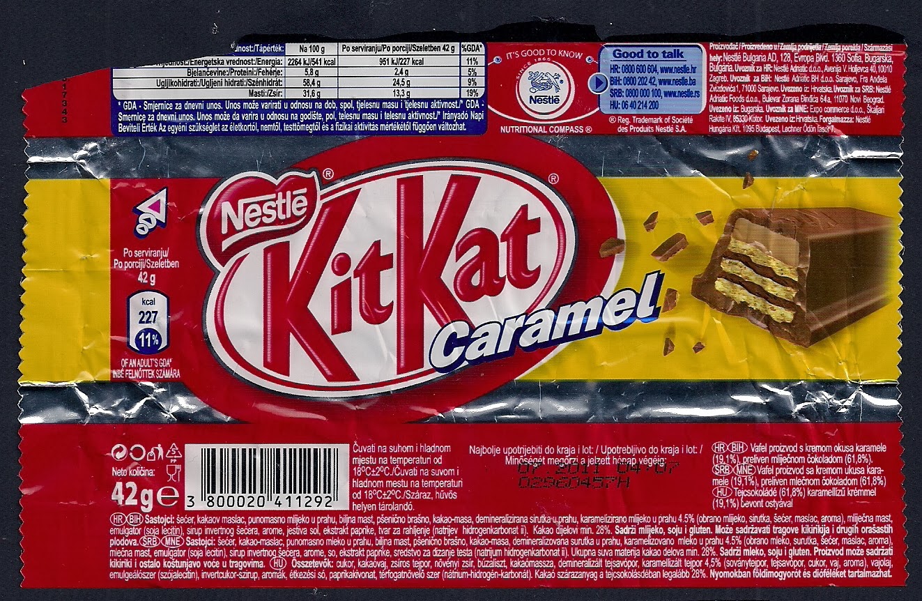 Nestlé Chocolate Wrappers! KitKat Caramel 4250g