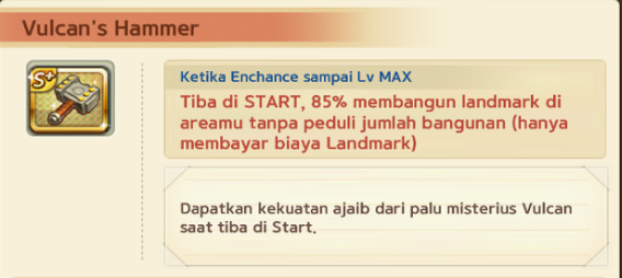 Kemampuan Pendant Vulcan's Hammer Get Rich
