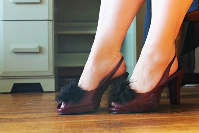 black marabou boudoir slipper shoe clips