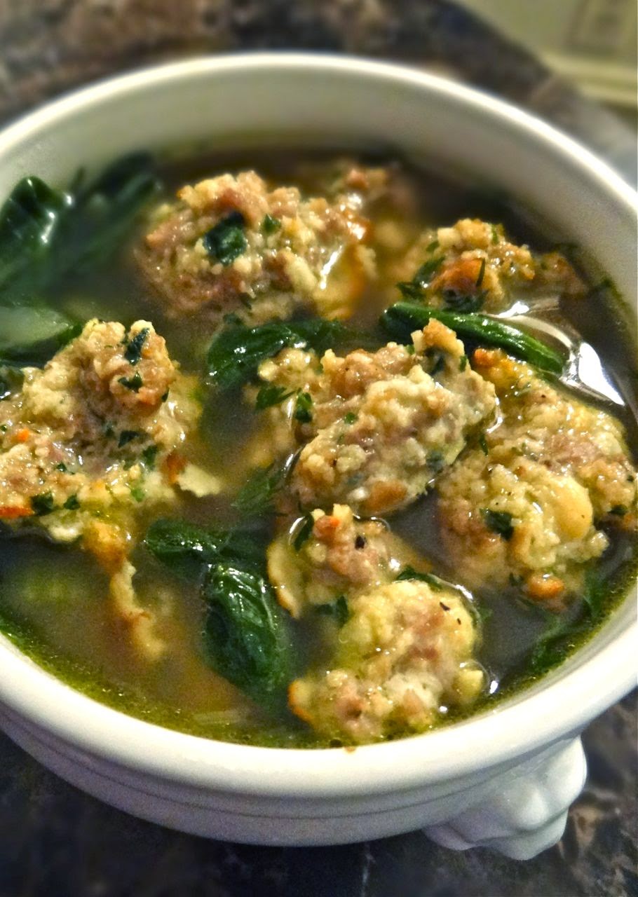 Scrumpdillyicious: Italian Wedding Soup with Meatballs & Spinach