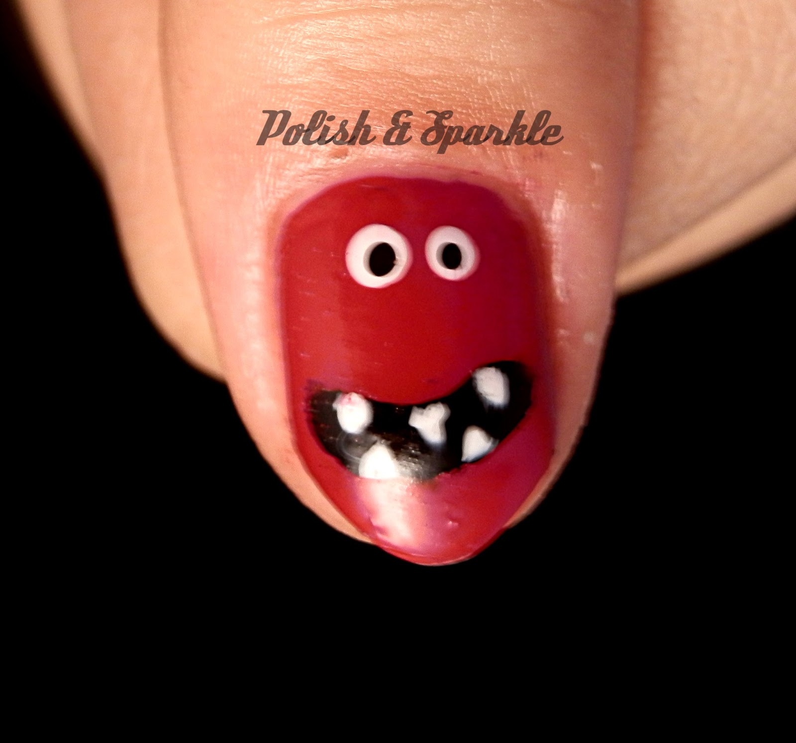 Polish & Sparkle Red Nose Day Nail Art