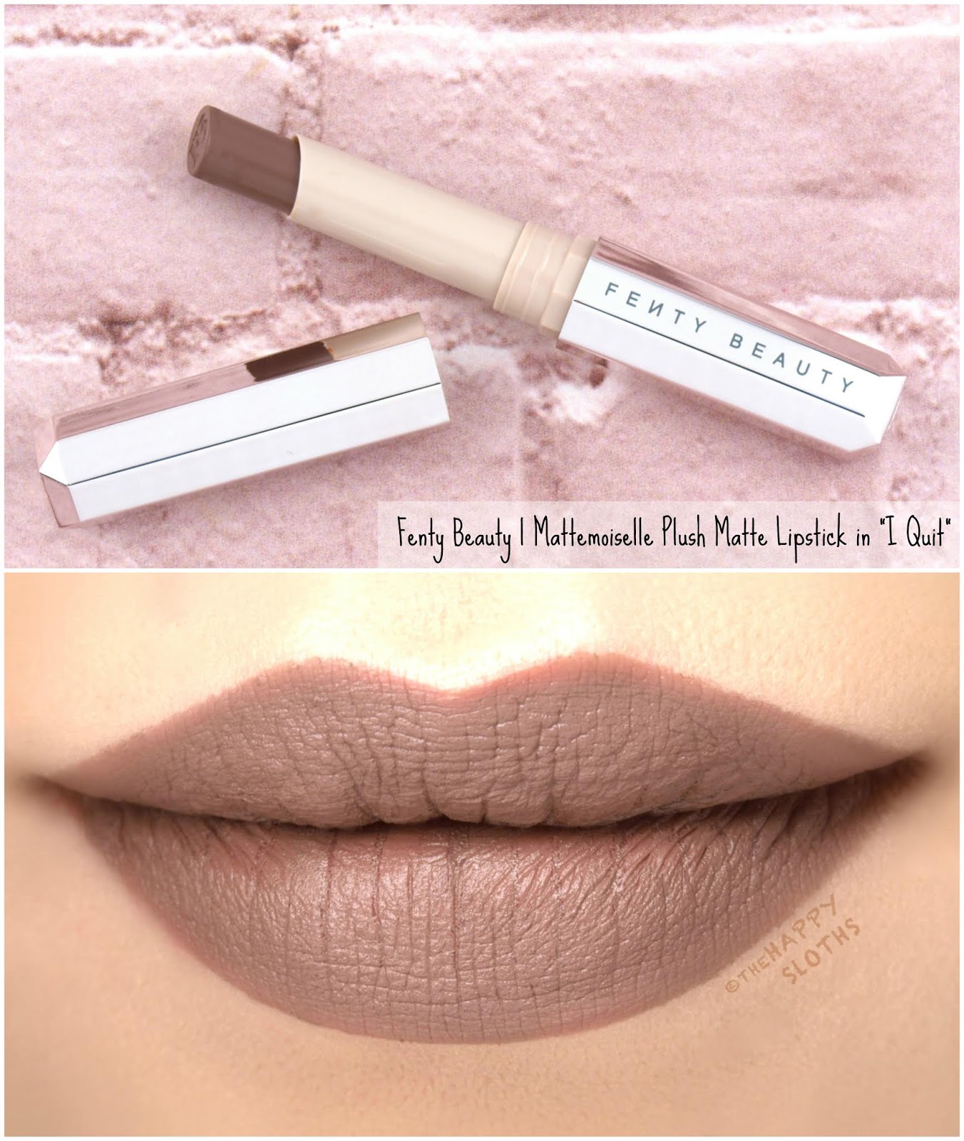 Fenty Beauty by Rihanna | Mattemoiselle Plush Matte Lipstick in "I Quit": Review and Swatches