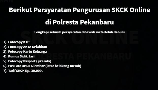 Aplikasi Skck Online Pekanbaru Riau Travel Pekanbaru