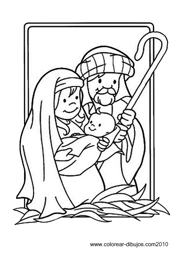 Navidad Sagrada Familia Dibujos Para Colorear Ana De Austria