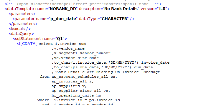 Oracle Apps Solutions: XML Publisher Report with Data Template as Data ...