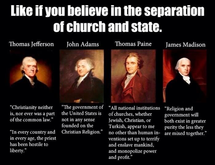 Three Ladies and Three More The phrase is "separation of church and state"