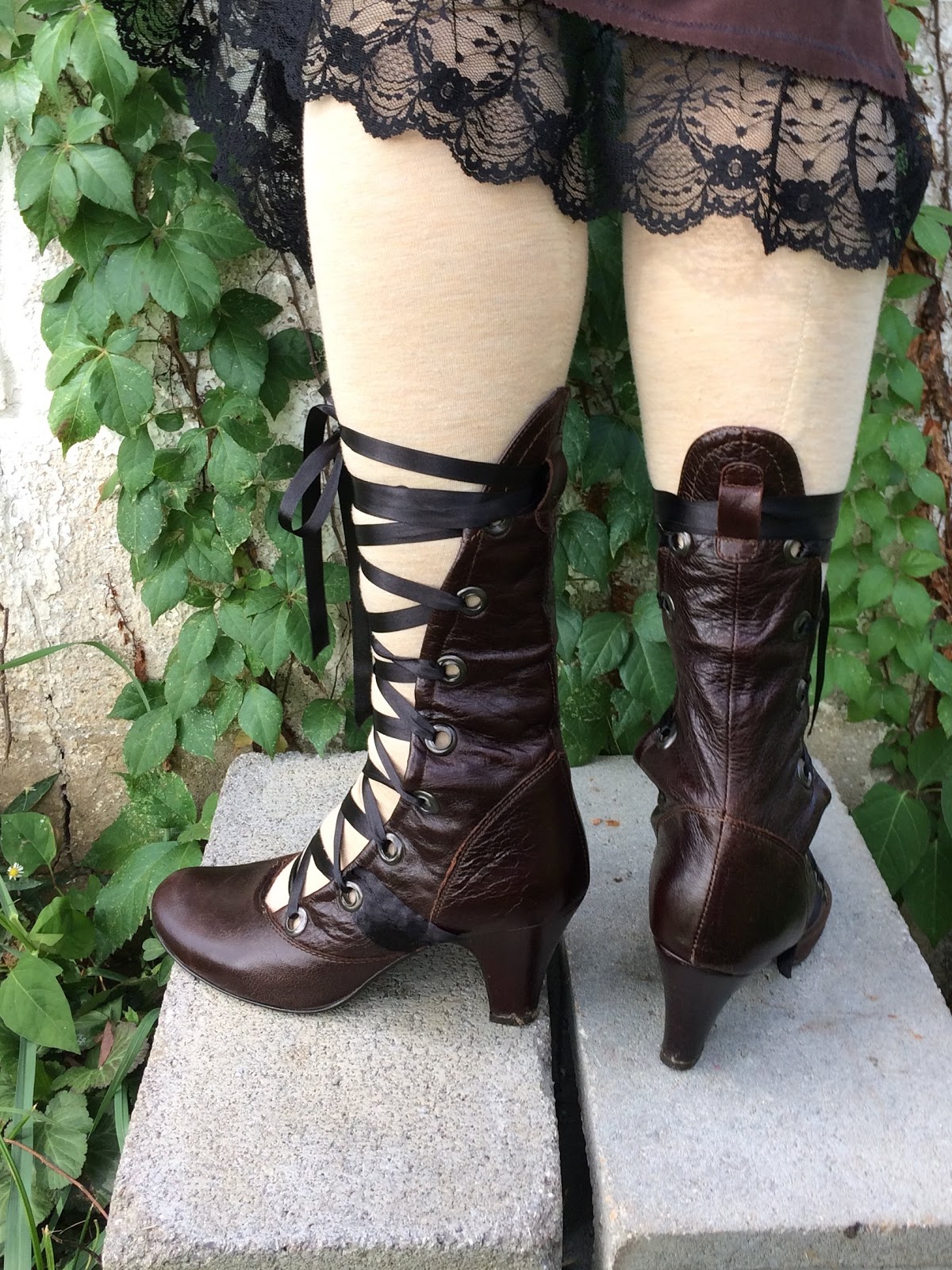 The Sewing Goatherd: The 1887 Lace Up Boot Refashion