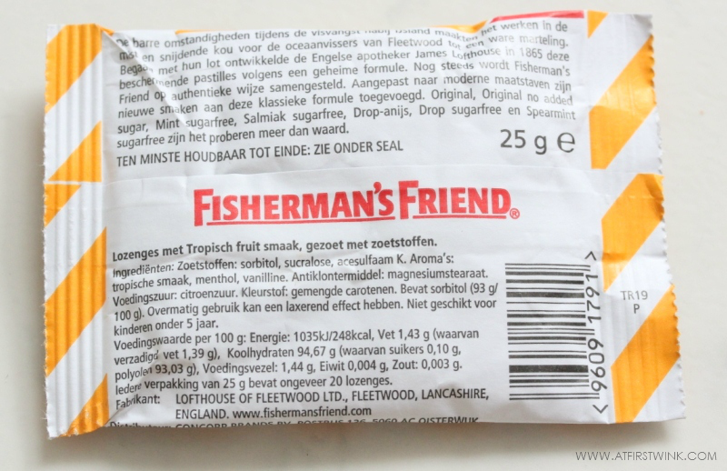 Fisherman's Friend Tropical ingredients