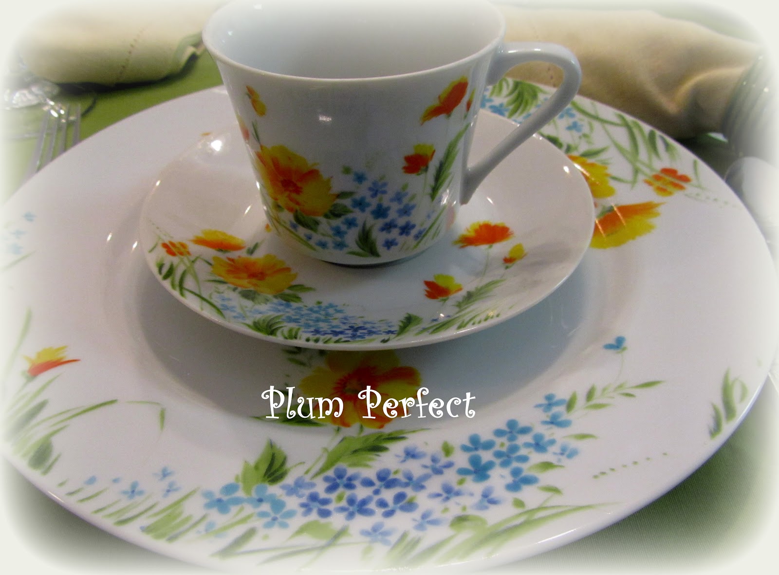 Plum Perfect A Tablescape with Thrifty Goodwill Dishes