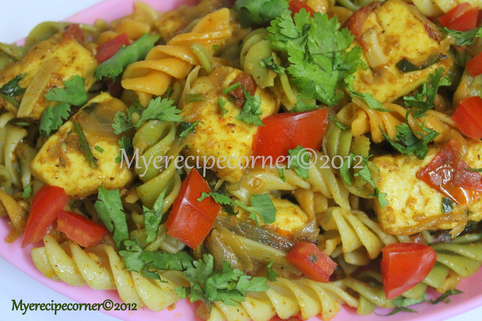 Mye's Kitchen Paneer Pasta Recipe.