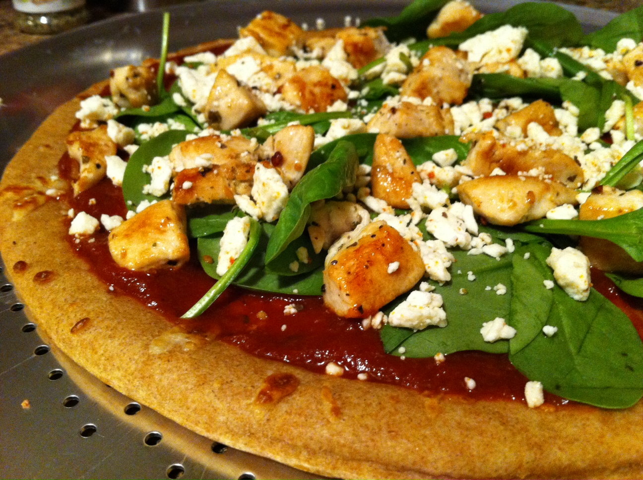 An Appetite for Life Spinach Chicken Pizza