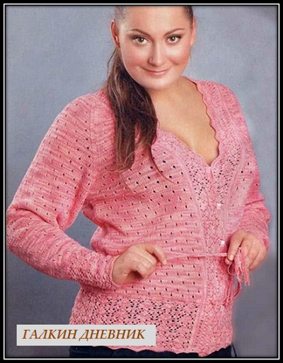 Vyazanie dlya polnih Letnii jaket spicami so shemoi i opisaniem Vyazanie dlya polnih Letnii jaket spicami so shemoi i opisaniem