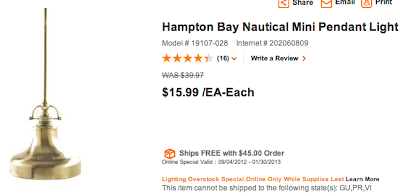 Home Depot Nautical Pendant Light