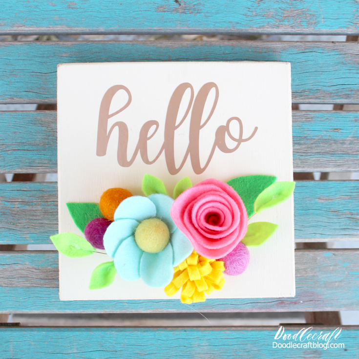 That's it!   Under an hour and this sign is absolutely adorable!  Makes a great welcome on a gray day. This cute sign would make darling Spring decor, seasonal decor--like Easter, or even a name on it for bedroom decoration.