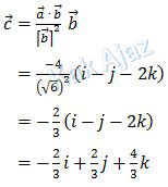 Proyeksi vektor a terhadap vektor b