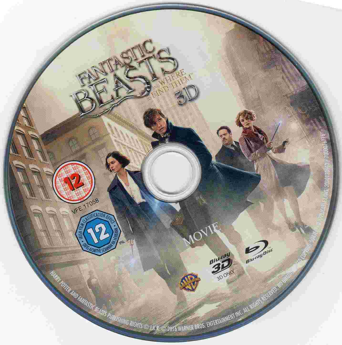 Mega Covers Gtba Fantastic Beasts And Where To Find Them 3d 2016 R2 Cover Label Blu Ray Movie