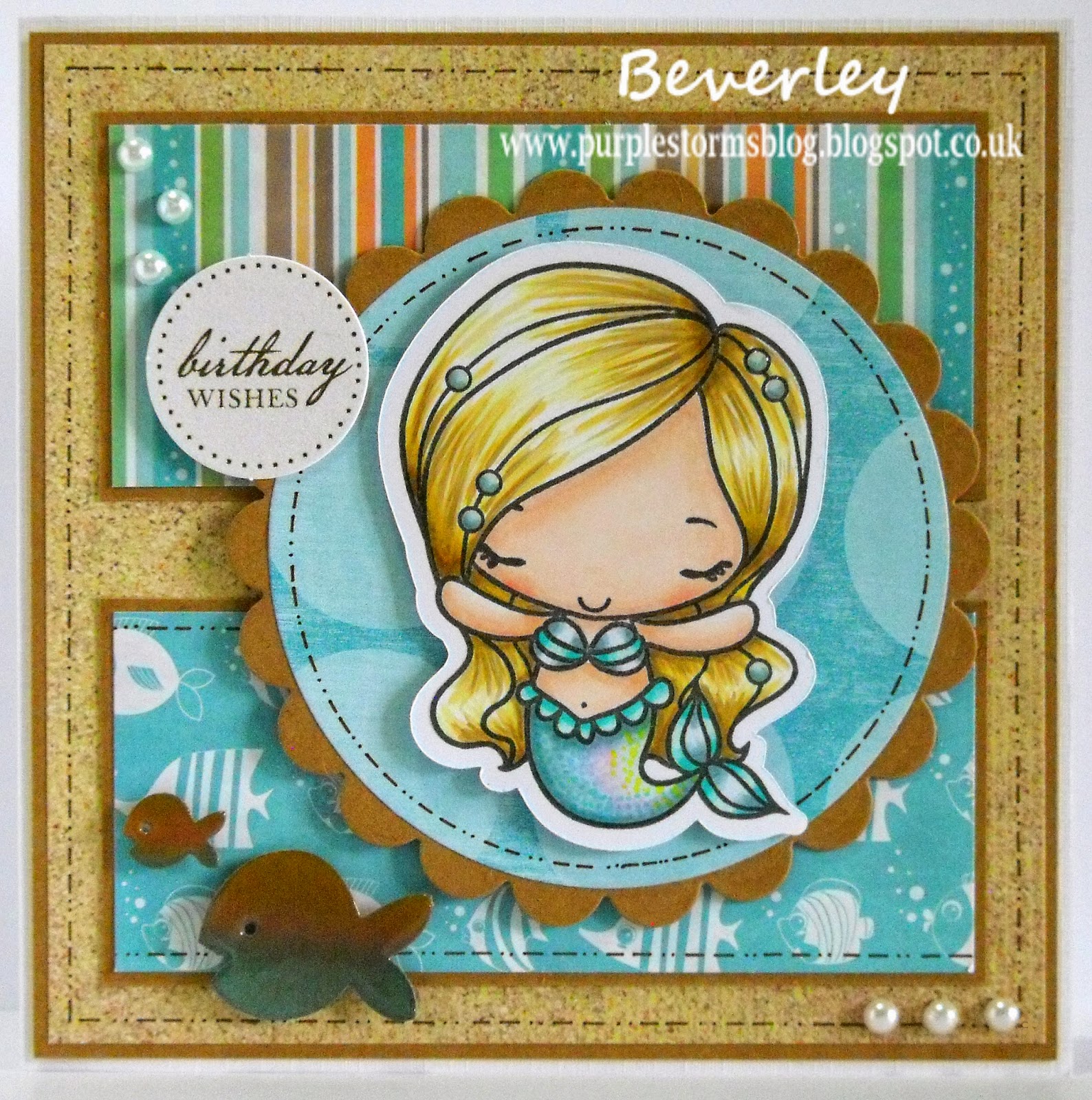 Bev's Little Craft Room: Mermaid Anya Birthday Card