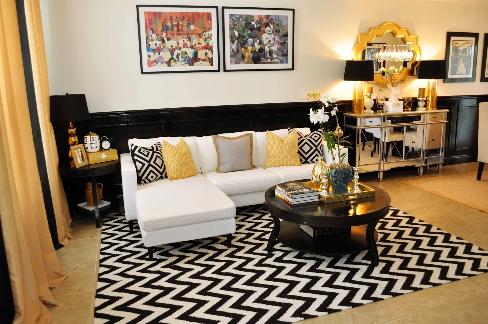Live Laugh Decorate: A Black, White and Gold Reveal