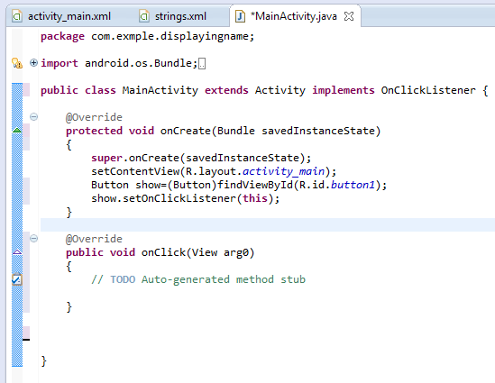How to display names using Button in Android