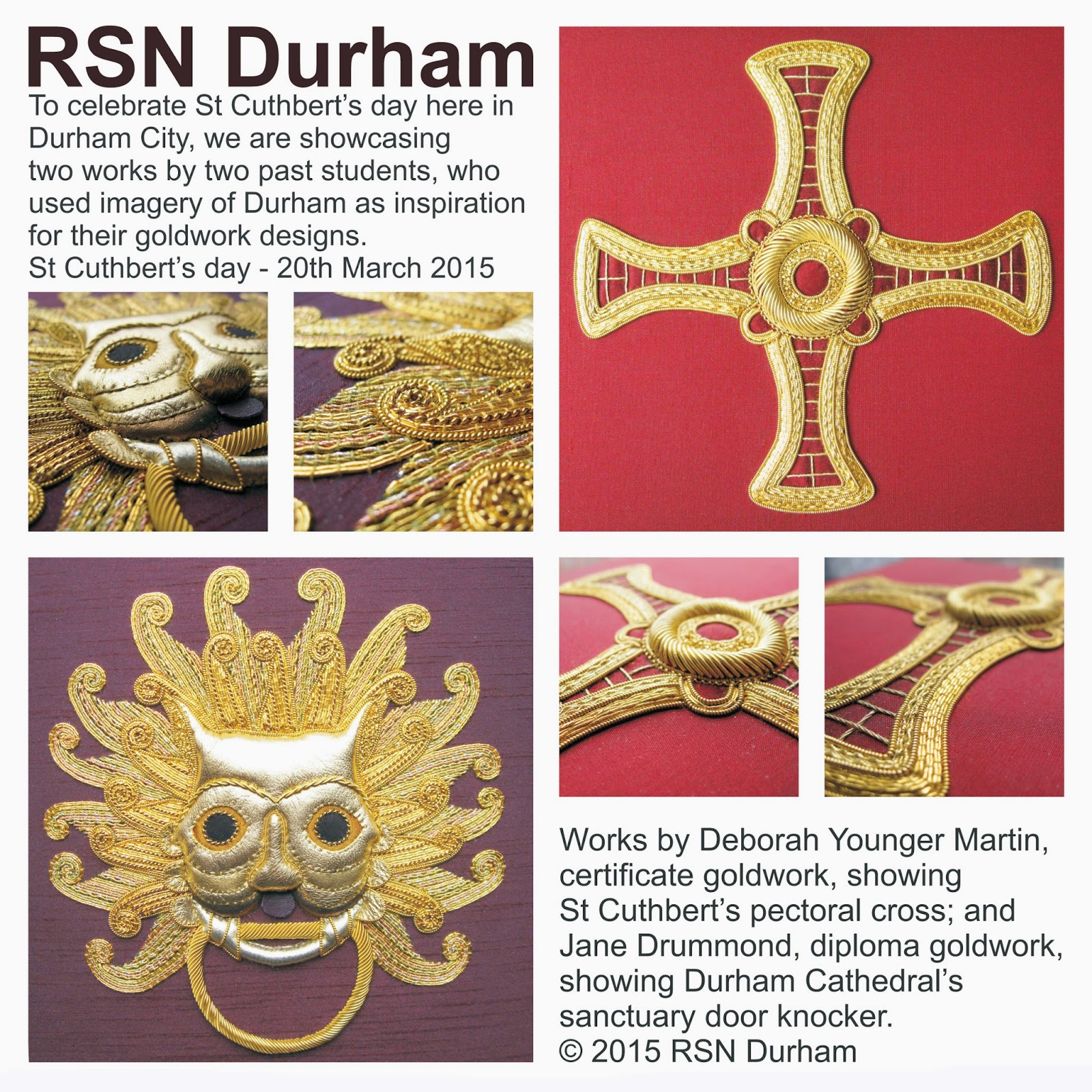 Tracy A Franklin specialist embroiderer Saint Cuthbert's day 20th