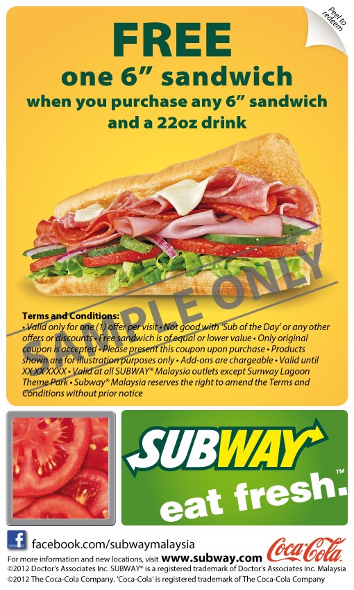 free subway coupon