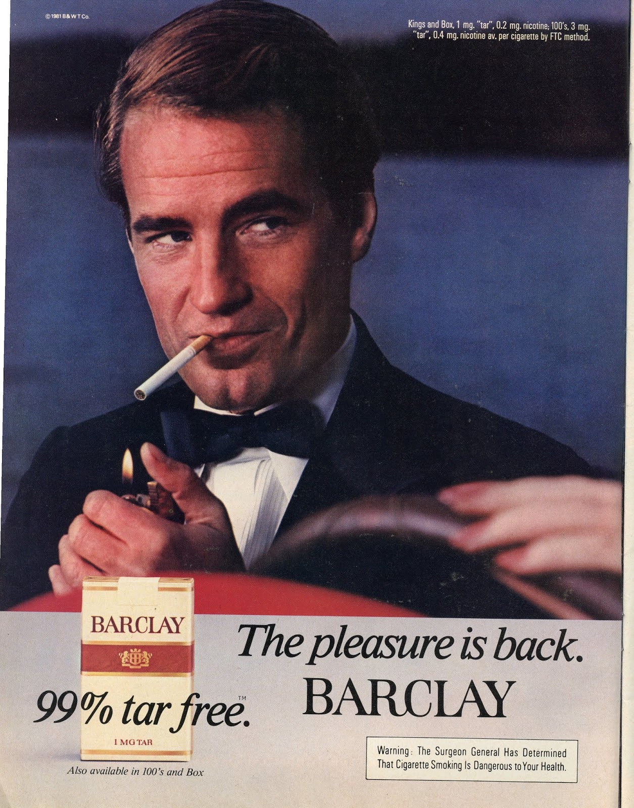 Scanned Vintage Graphics: The Pleasure is Back. Barclay cigarettes