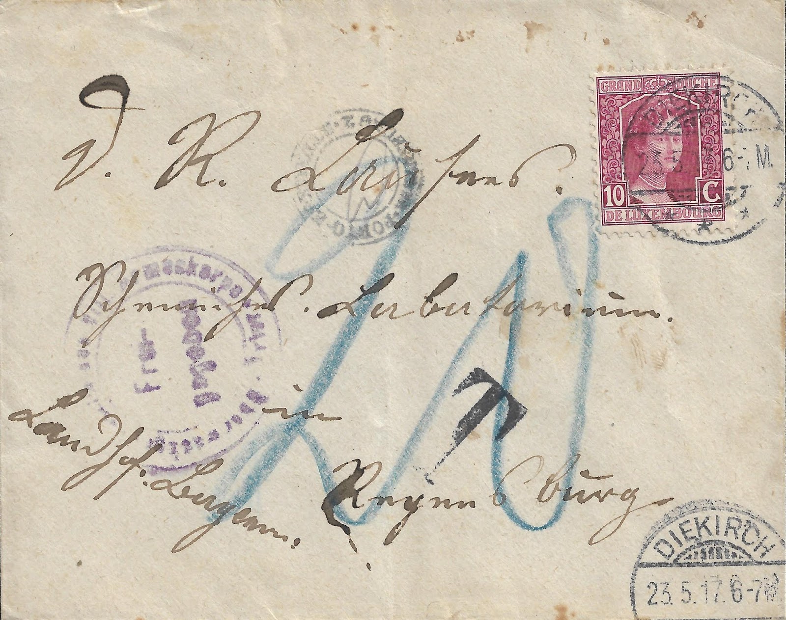 Luxembourgian Philately Postage Partially Due Taxed Underfranked