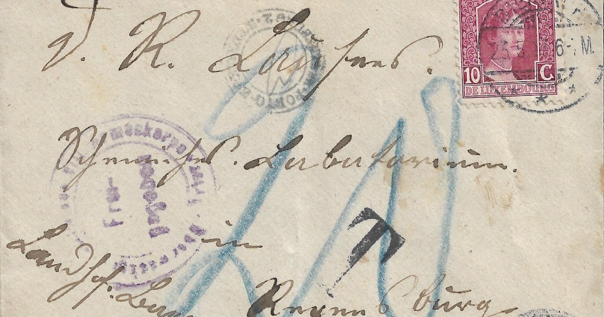 Luxembourgian Philately Postage Partially Due Taxed Underfranked