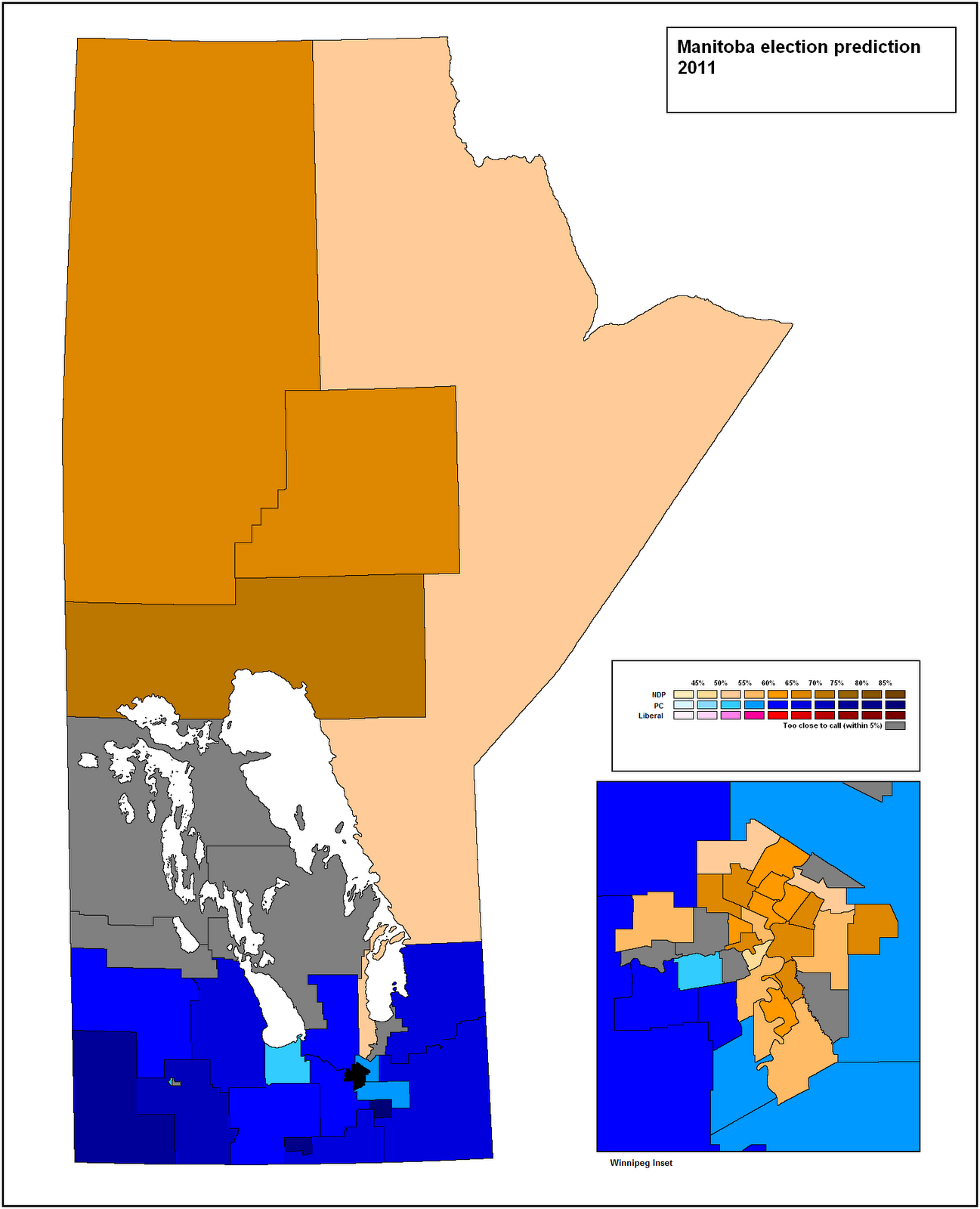 Canadian Election Atlas Manitoba election 2011 prediction (September