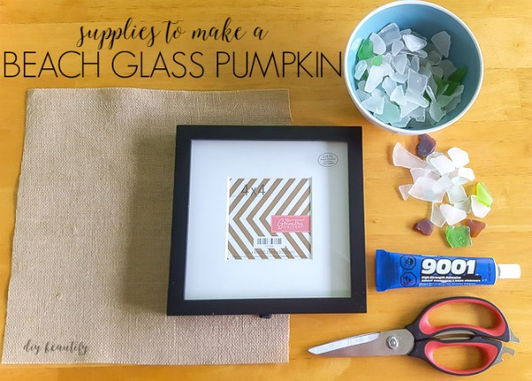 supplies for a beach glass pumpkin