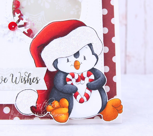 Heather's Hobbie Haven - Penguin Christmas Sweetheart Shaker Card Kit