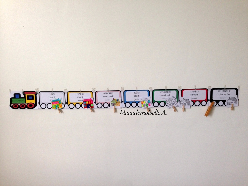 Maaademoiselle A. Repérage dans le temps le train de la semaine