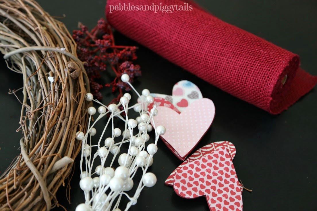 DIY Burlap and Grapevine Wreath for Valentine's Day | Making Life Blissful