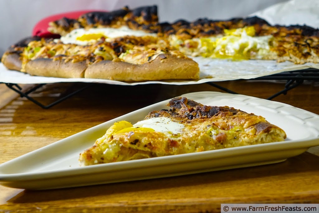 Egg, Country Ham, Asparagus and Leek Pizza--a Peek Behind the Scenes of Pizza Night | Farm Fresh Feasts