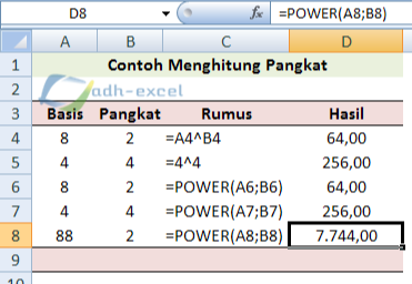 Cara Menghitung Akar dan Pangkat Dengan Menggunakan Rumus Dalam Excel